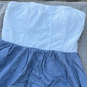 White and denim cotton dress